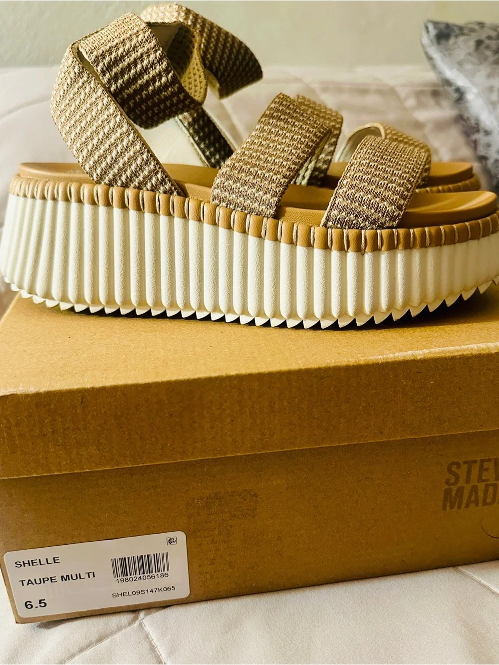 Steve Madden Taupe Multi Platform Sandal